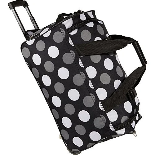 Duffel Bag for camp gear-Rockland unisex adult Rolling Duffel Bag, New Black Dot, 22-Inch US