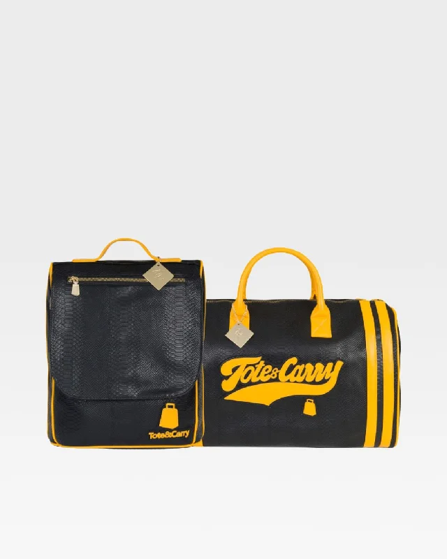 Duffel Bag with sleek design-Sport Travel Set in Black & Yellow