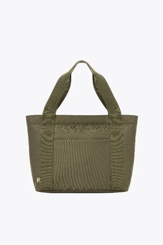 Tote Bag with leather handles-The BÉISics Tote in Olive