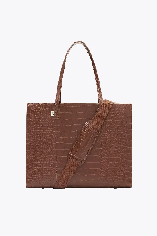 Tote Bag modern-The Large Work Tote in Maple Croc