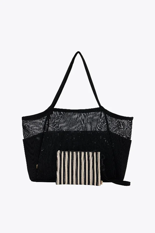 Tote Bag for hiking-The Mesh Beach Tote in Black