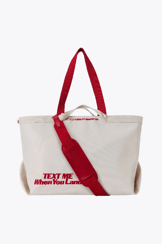 Tote Bag with embroidery-The Travel Tote in Ghost White