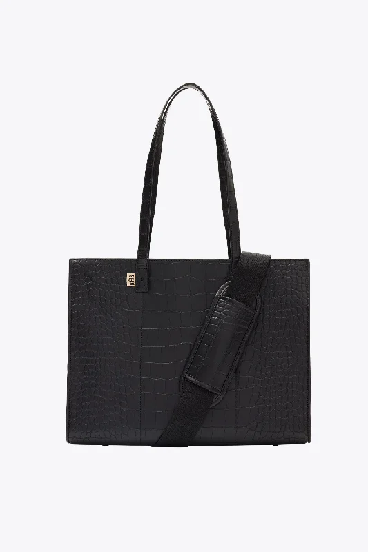 Tote Bag for teens-The Work Tote in Black Croc