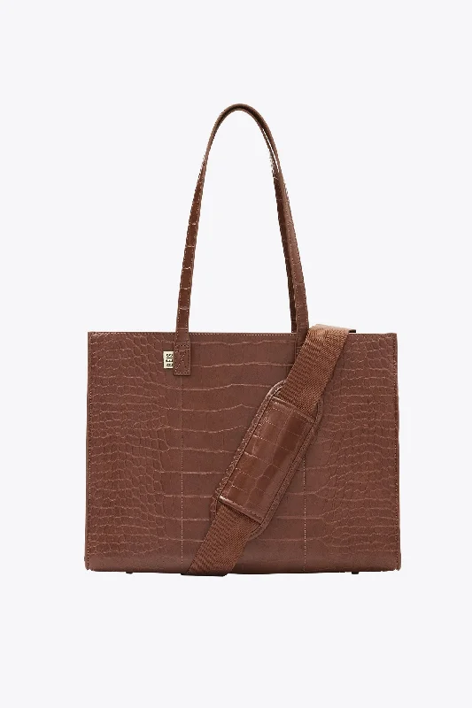 Tote Bag with lining-The Work Tote in Maple Croc