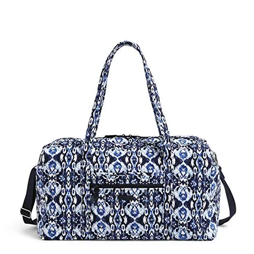 Duffel Bag for travel gear-Vera Bradley Women's Signature Cotton Large Travel Duffel Bag, Ikat Island, One Size