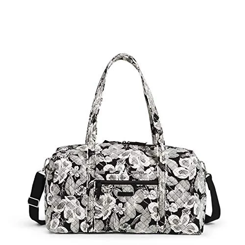 Duffel Bag with bottom straps-Vera Bradley Women's Signature Cotton Medium Travel Duffel Bag, Bedford Blooms, One Size