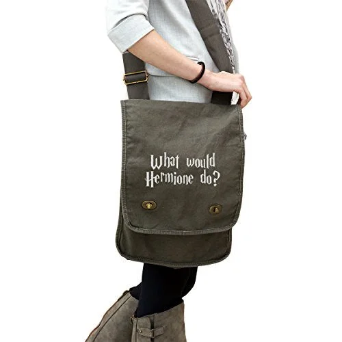 Tote Bag for school-What Would Hermione Do? 14 Oz. Authentic Pigment-Dyed Canvas Field Bag Tote