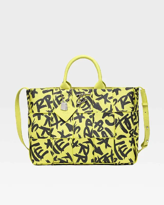 Tote Bag black-Graffiti Tote Bag in Yellow